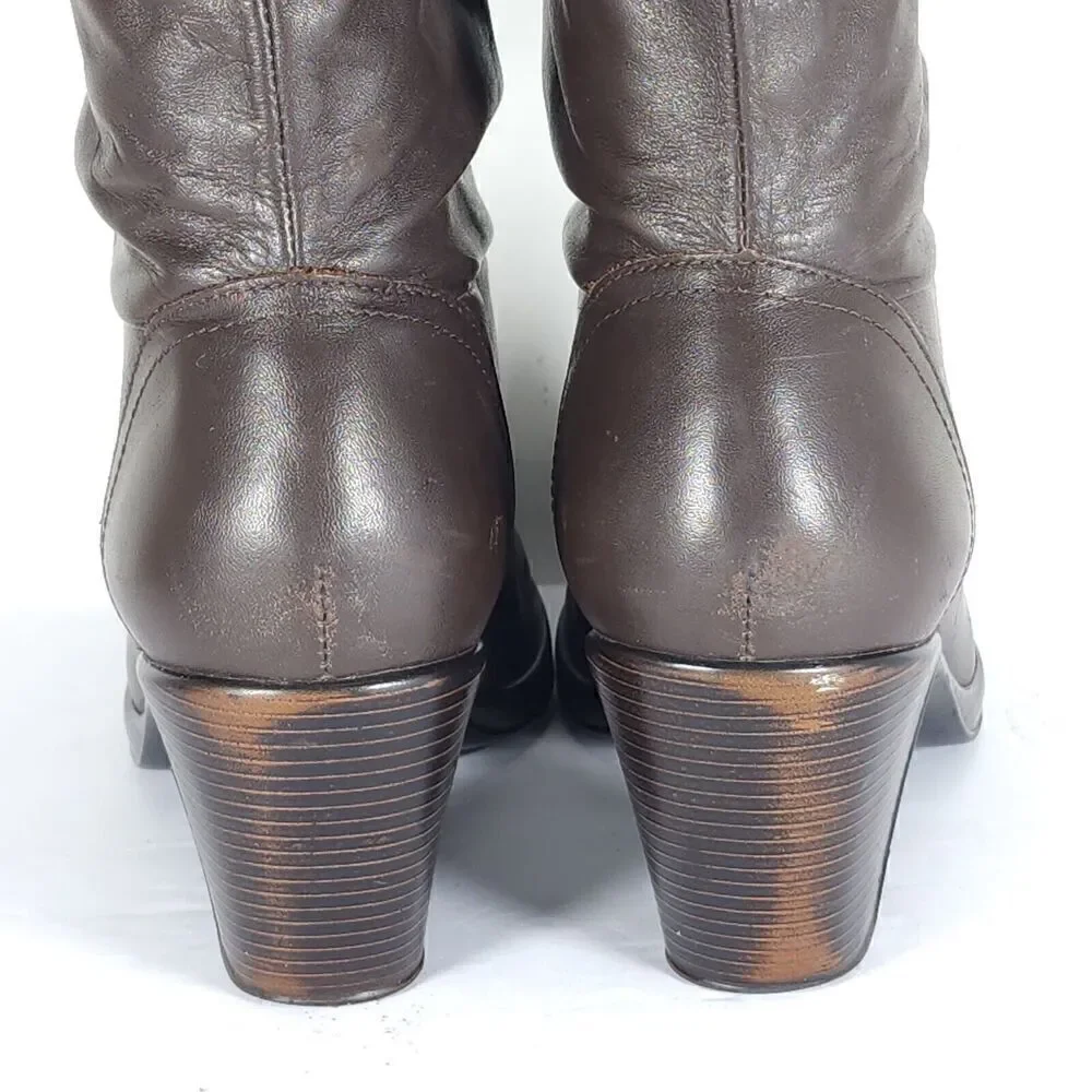 Dansko Women’s Bobbi US6-6,5 EU 37 Brown Leather Roll Down Slouch Boots